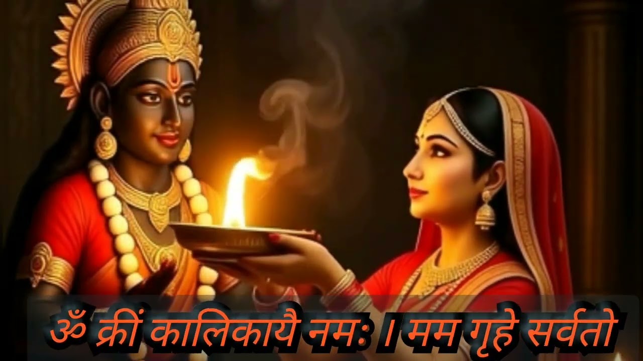 ॐ क्रीं कालिकायै नमः / मम गृहे सर्वतो बं — माँ काली की अजेय रक्षा। जहाँ काली का नाम, वहाँ भय का अंत।