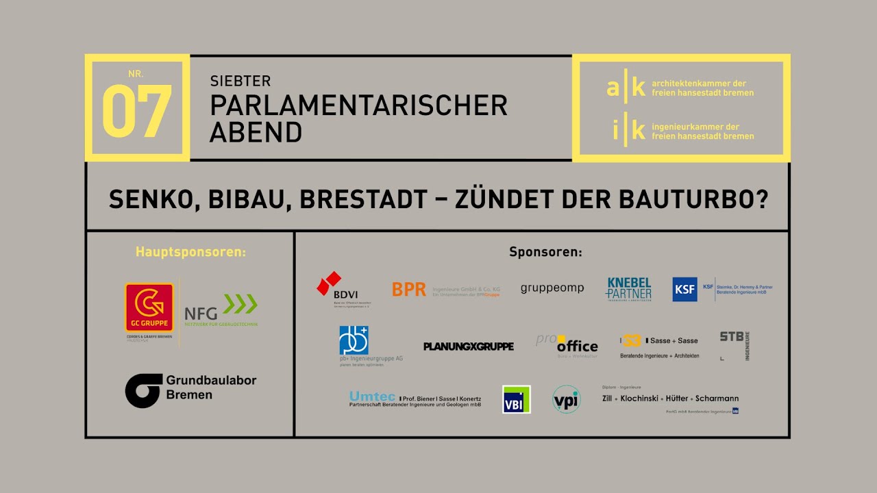 SENKO, BIBAU, BRESTADT - Zündet der Bauturbo? | Siebter Parlamentarischer Abend der AKHB & der IKHB