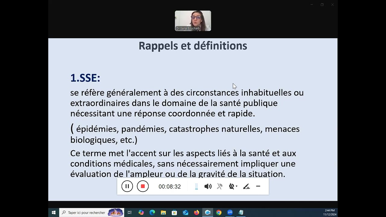 La gestion des situations sanitaires exceptionnelles et de crise 11 déc. 2024