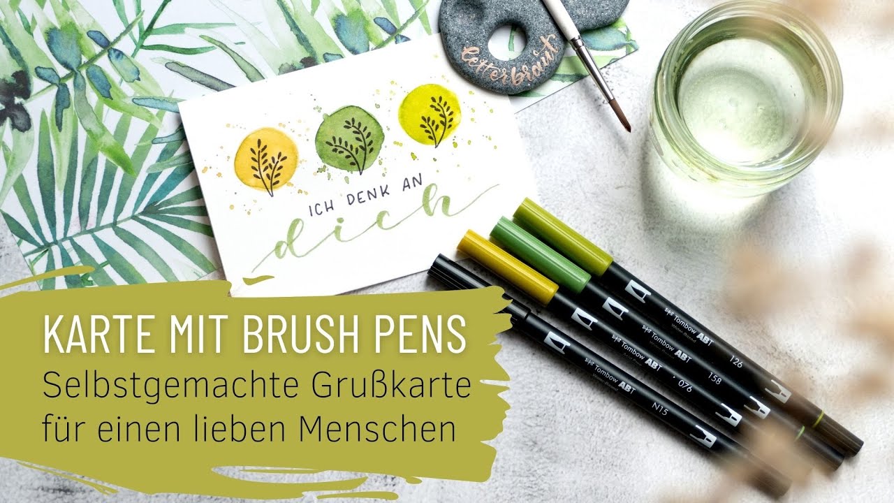 Handlettering Grußkarte mit Brush Pens 