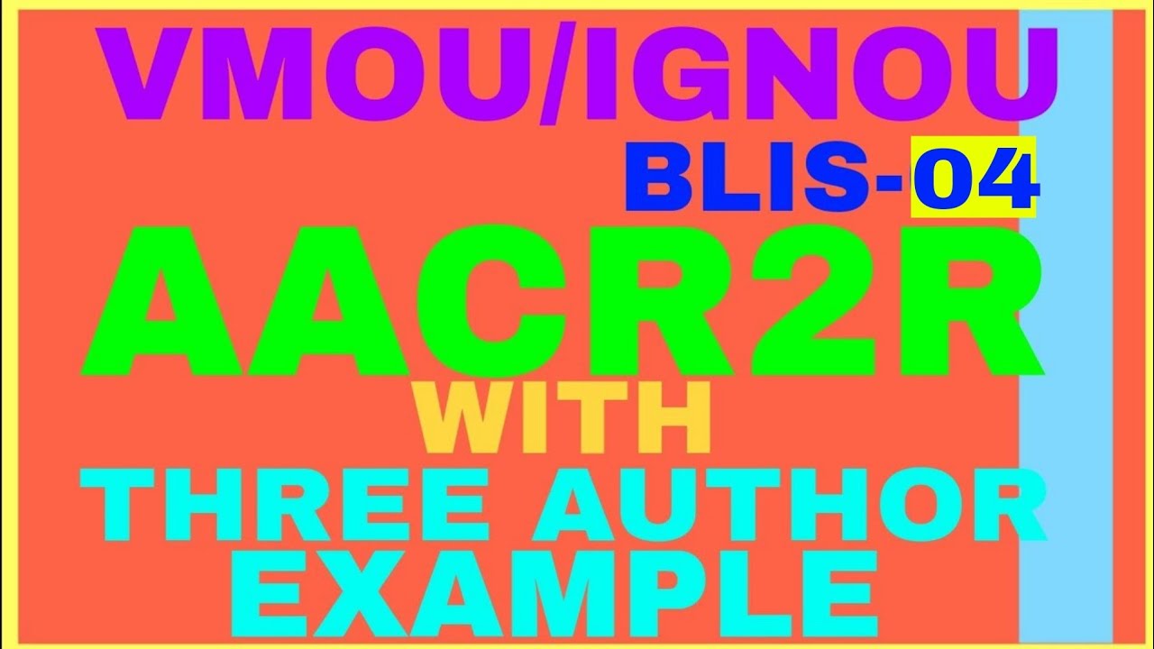 VMOU/IGNOU || BLIS-04 || DLIS-03||  Solved example with three author ||