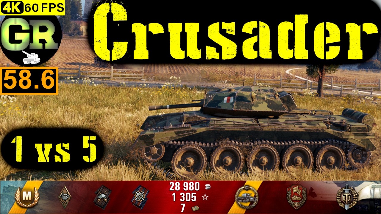 World of Tanks Crusader WoT Replay - 6 Kills 1.2K DMG(Patch 1.4.0)