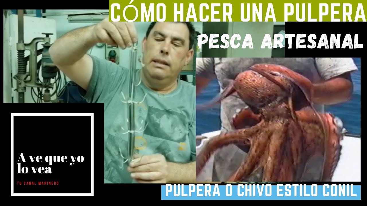 ⭐ Cómo hacer una PULPERA o chivo (Estilo Conil). 🐙  Pescar pulpos