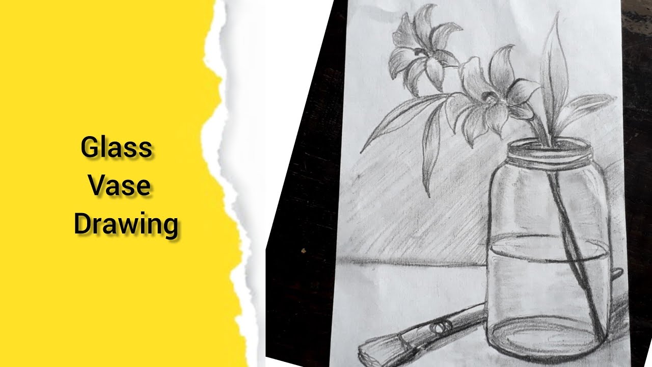 Glass Vase Drawing || Flower Vase Draw || Pencil Sketch || Step by Step Tutorial 