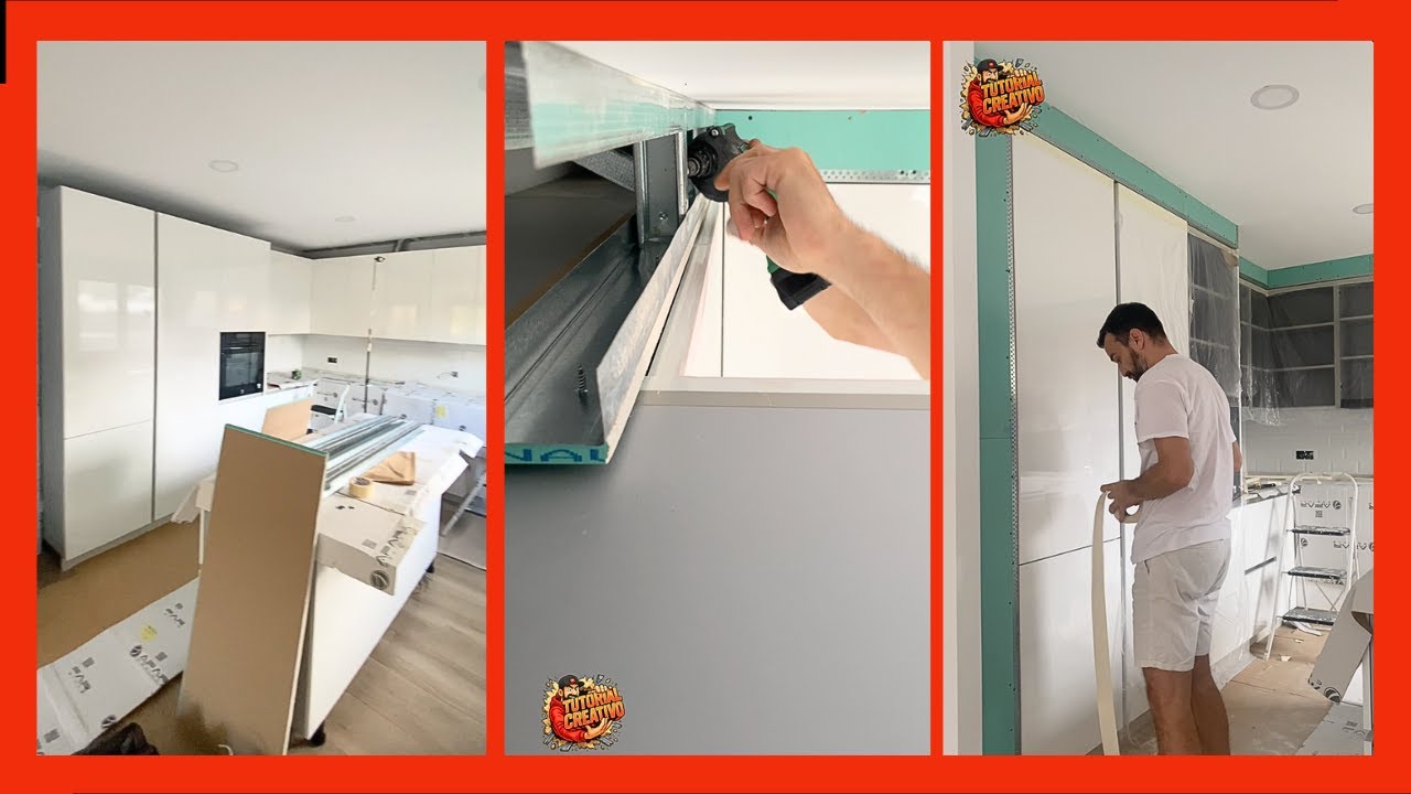 👉 C&oacute;mo TAPAR la PARTE SUPERIOR de los MUEBLES de COCINA con DRYWALL y ALINEADO con las PUERTAS 🔧