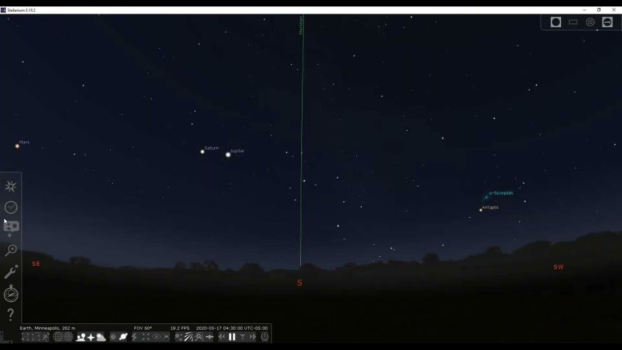 Stellarium: Azimuth and rotation
