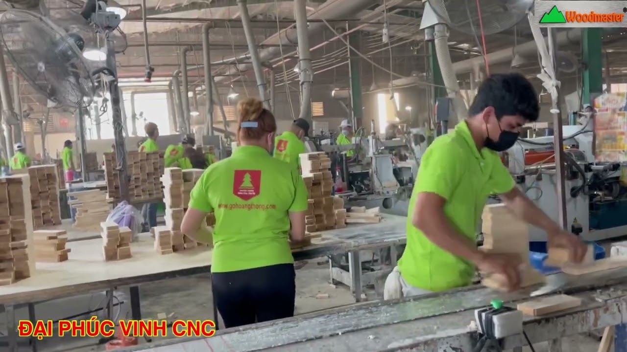 Thăm Quan nhà Máy Sản Xuất Ván ghép Thanh Bằng Dây Dc Máy Bào Cuốn- Thẩm Cạnh kẹp thủy lực giá rẻ