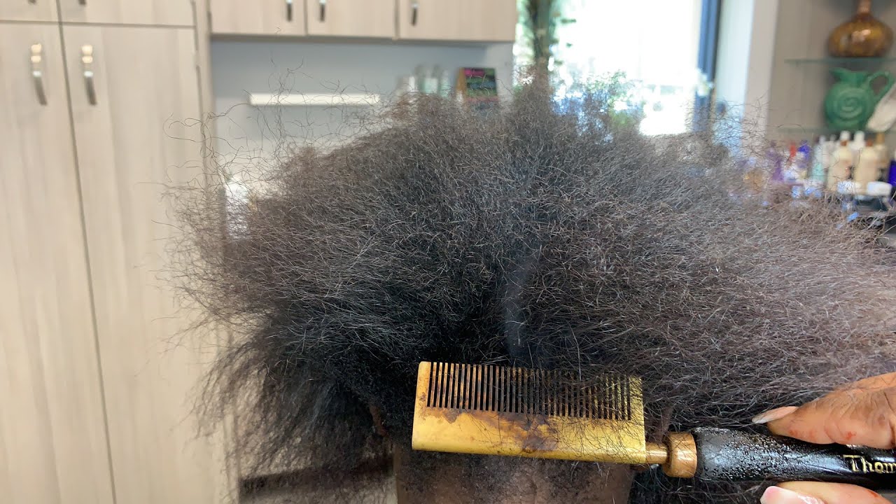 Hot combing natural hair