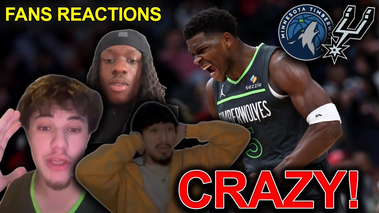 NBA fans reaction to Anthony Edwards’ CLUTCH performance as the Timberwolves beat the Spurs 🔥