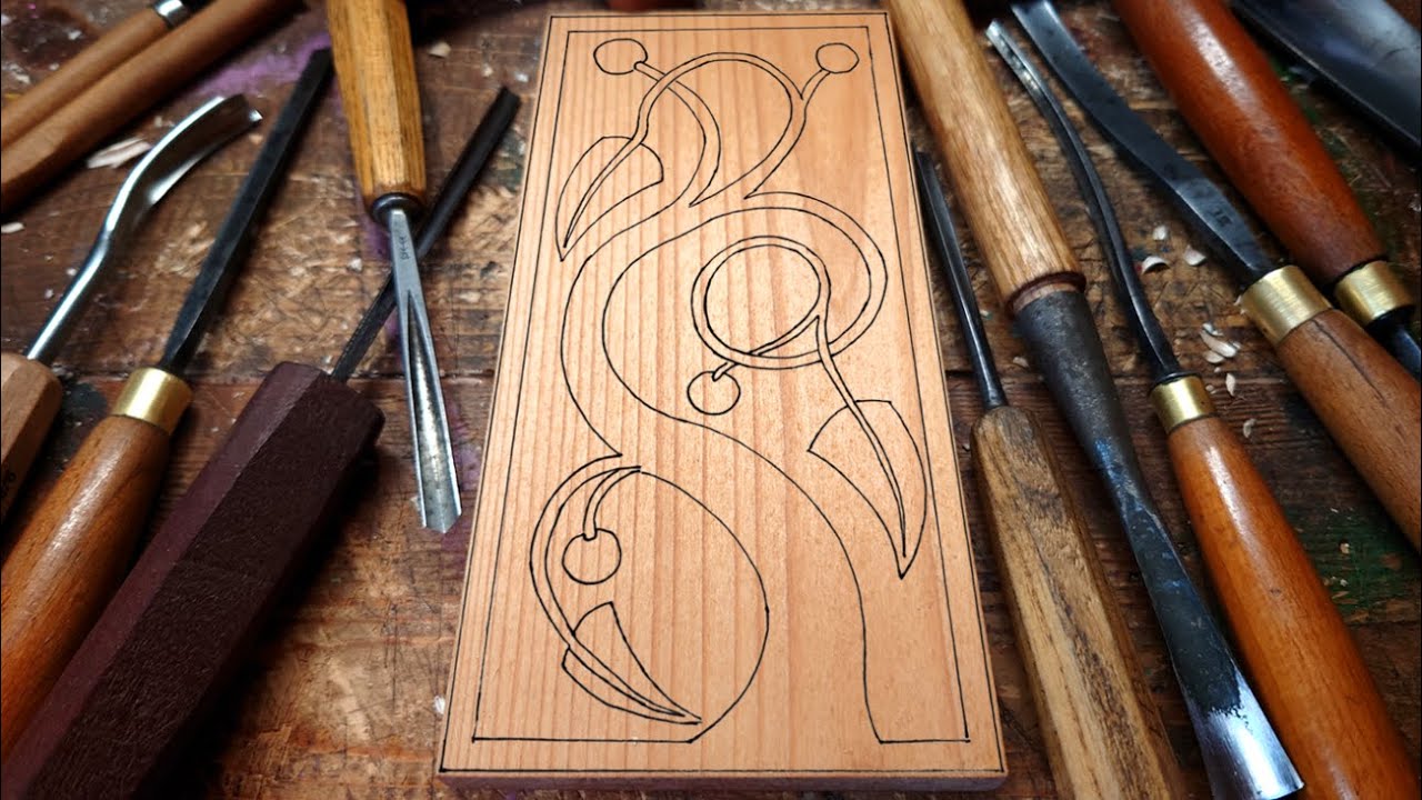 Carving Like it's the Middle Ages - Step by Step Plant Motif Tutorial
