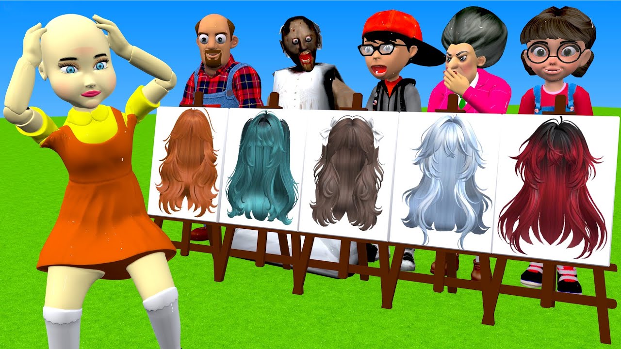 Scary Teacher 3D vs Squid Game Who Will Have The Most Beautiful Hair 5 Times Challenge