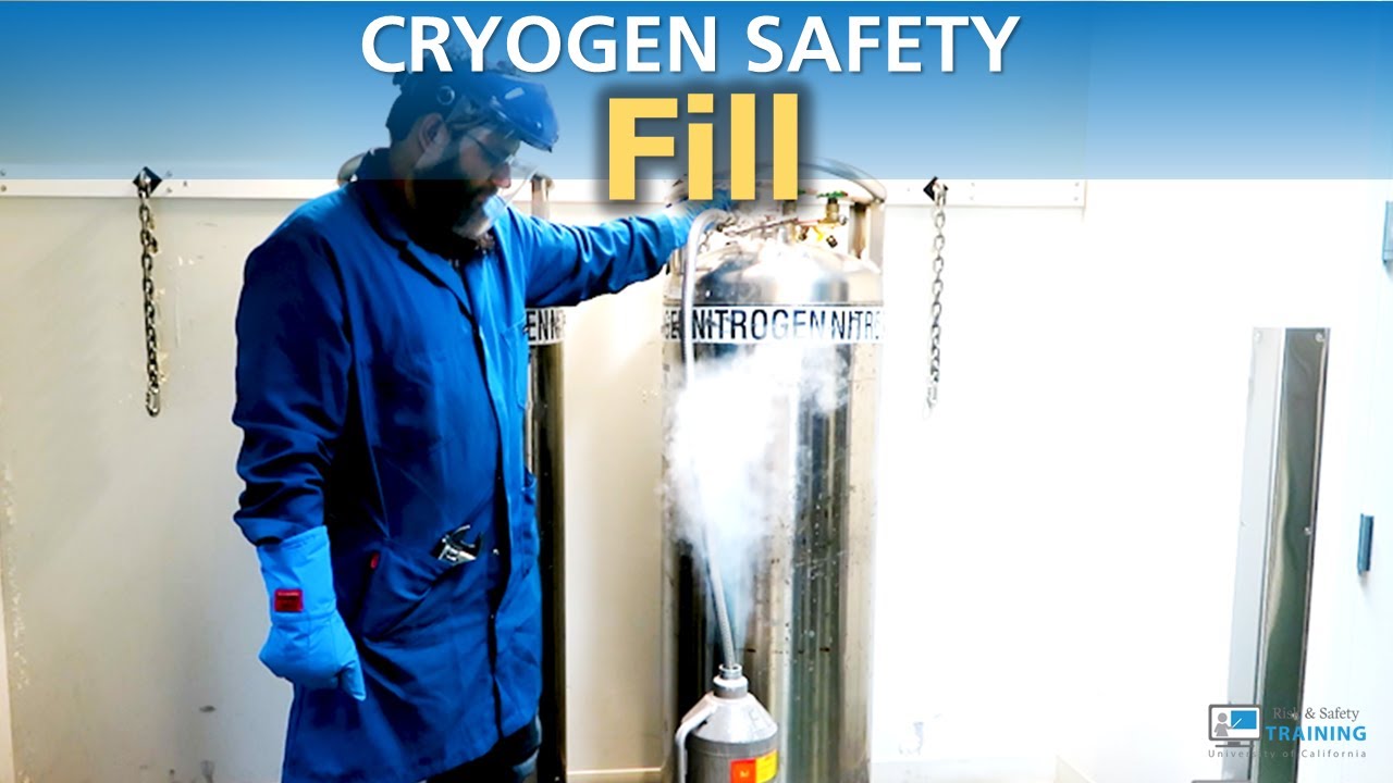 Cryogen Safety | Liquid Nitrogen transfer: Fill dewar
