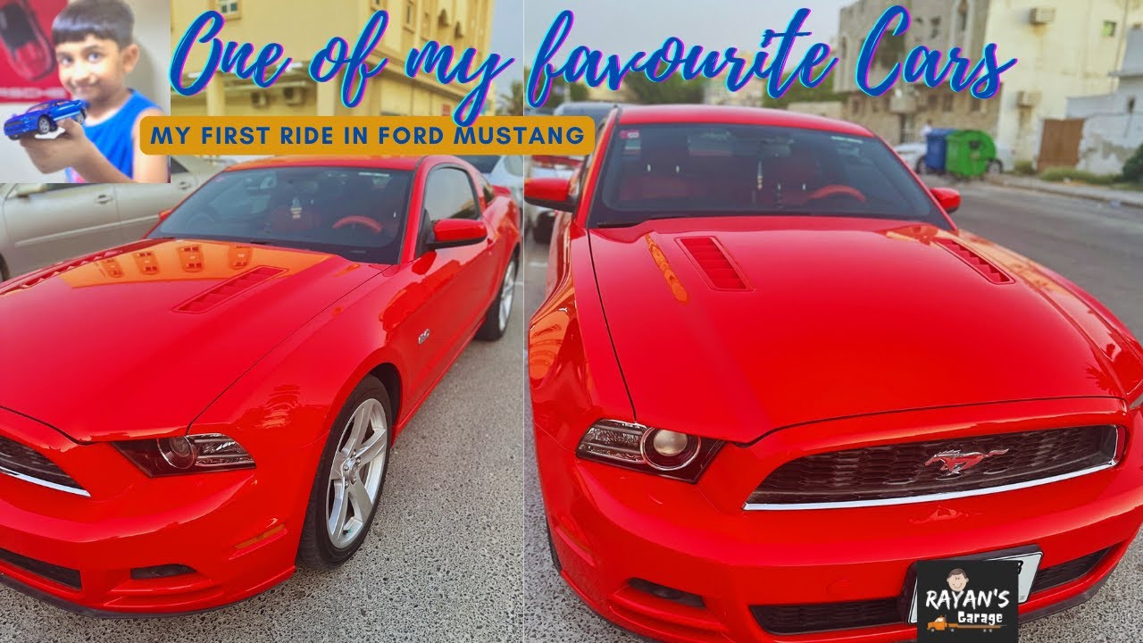 Rayan's Garage: 7-Year-Old's First Ride in a Red Ford Mustang & His Toy Mustang Adventure!
