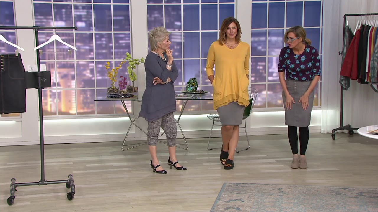 LOGO by Lori Goldstein Denim Skirt with Detailed Stitching on QVC