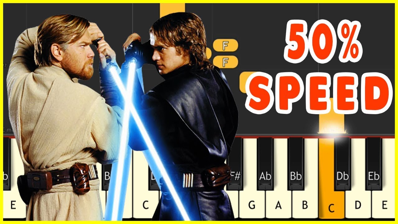 STAR WARS THEME - Slow Piano Tutorial 50% Speed
