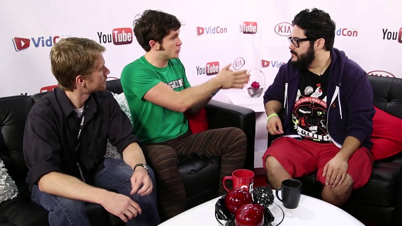 Toby Turner and Eric Lewis Backstage at VidCon 2013 with Sourcefed!