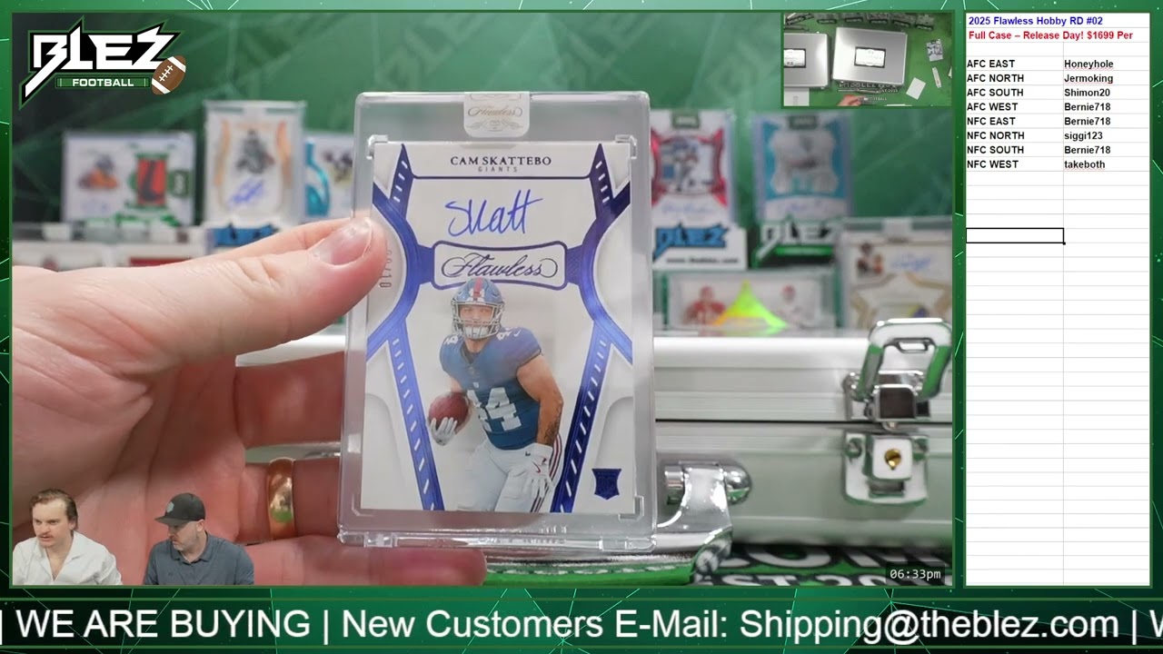 2025 Flawless Hobby RD #02 Full Case 2 Box NFL Random Division Break