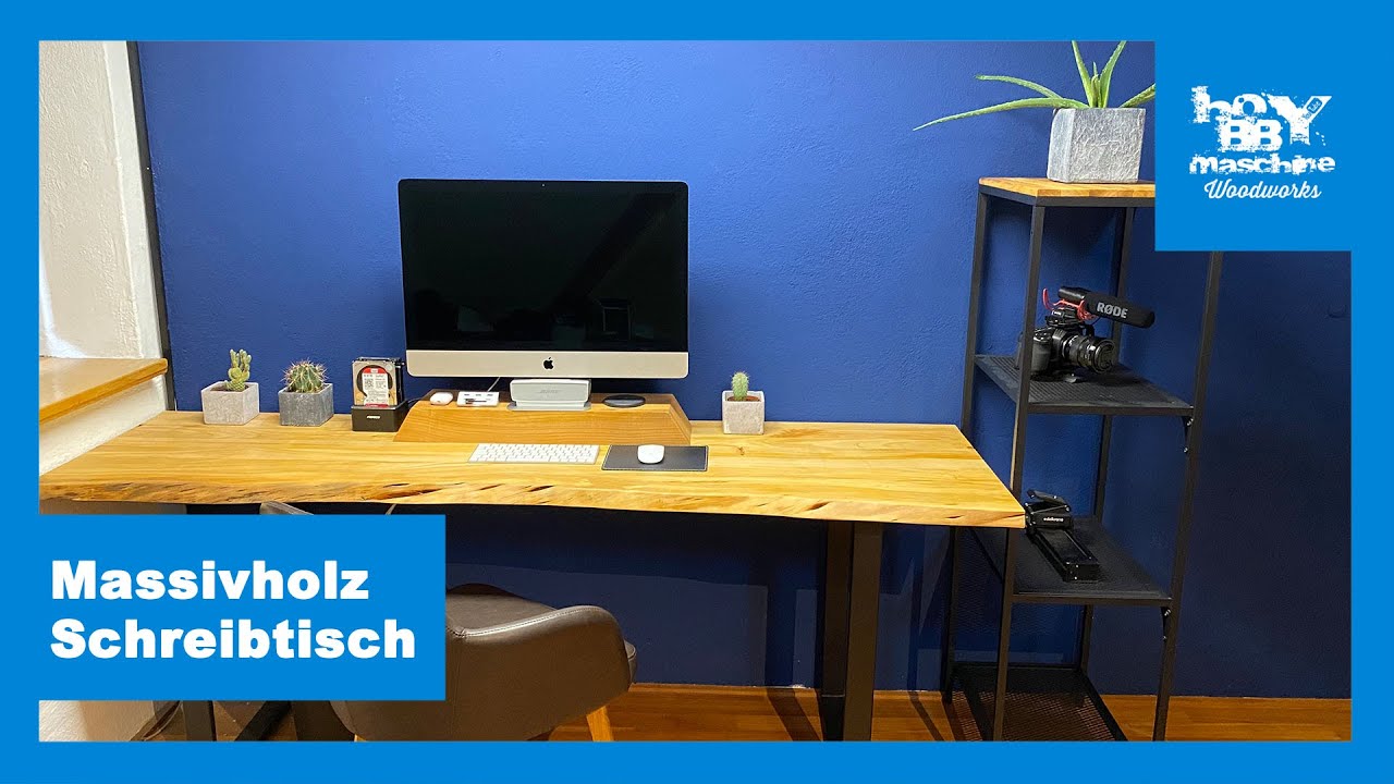 Massivholz Schreibtisch aus Kirschen Bohlen