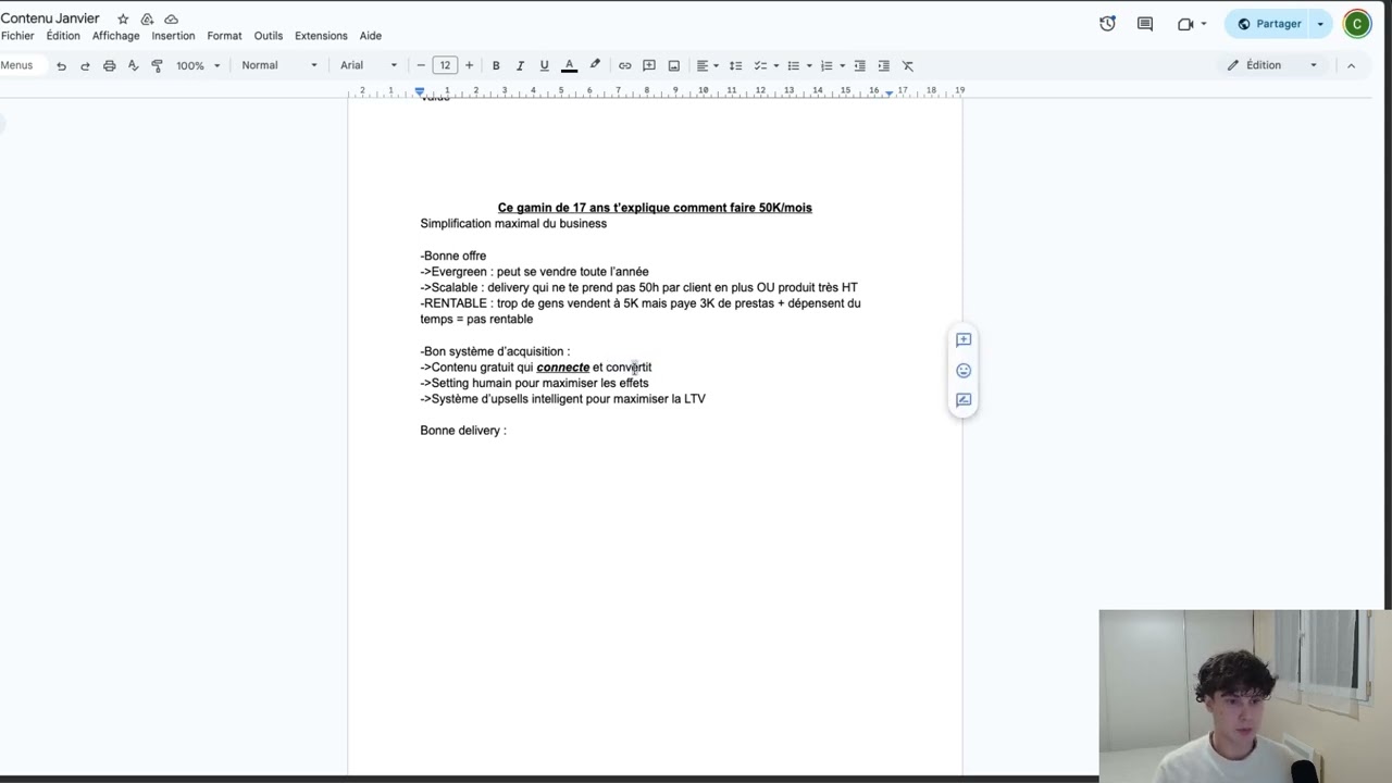 Ce gamin de 17 ans te révèle comment faire + 50 000€:mois