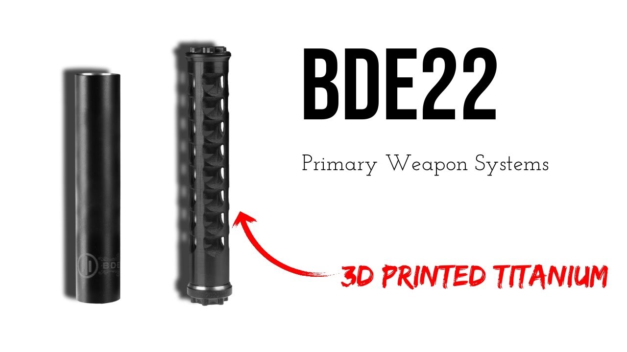 Основные системы вооружения - глушитель BDE 22 - титан, напечатанный на 3D-принтере!