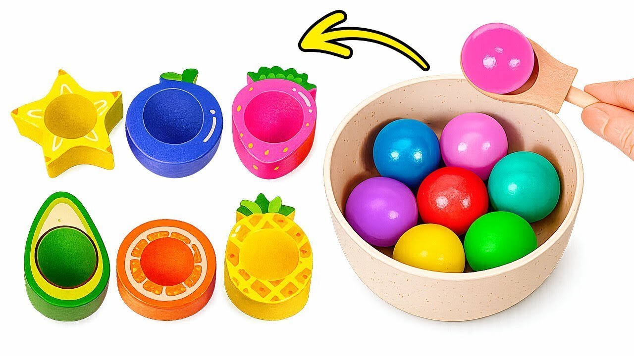 Colors & Fruits for Kids | Sorting Game for Toddlers 🍌🍇