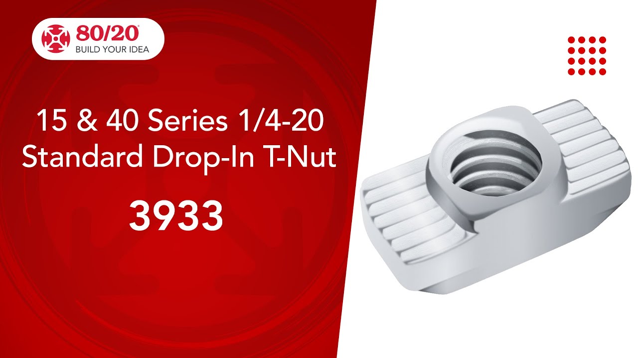 80/20: 15 & 40 Series Standard Drop-in T-Nut (3933)