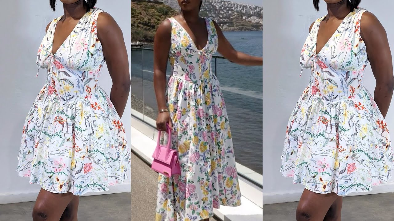 How To Make This Stylish Underbust corset dress with a gathered shoulder.