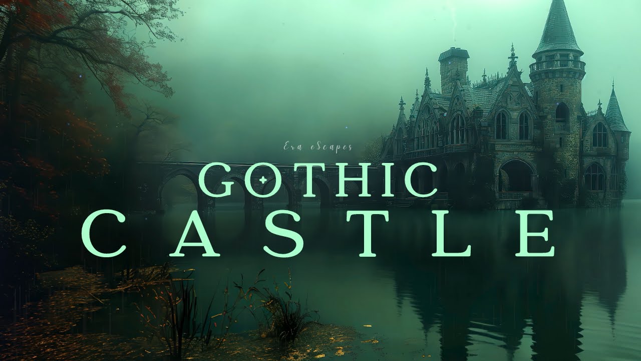Dark Academia with Rain - Haunted Melodies of a Gothic Castle - Sad Piano Music to Study⋆Read⋆Relax