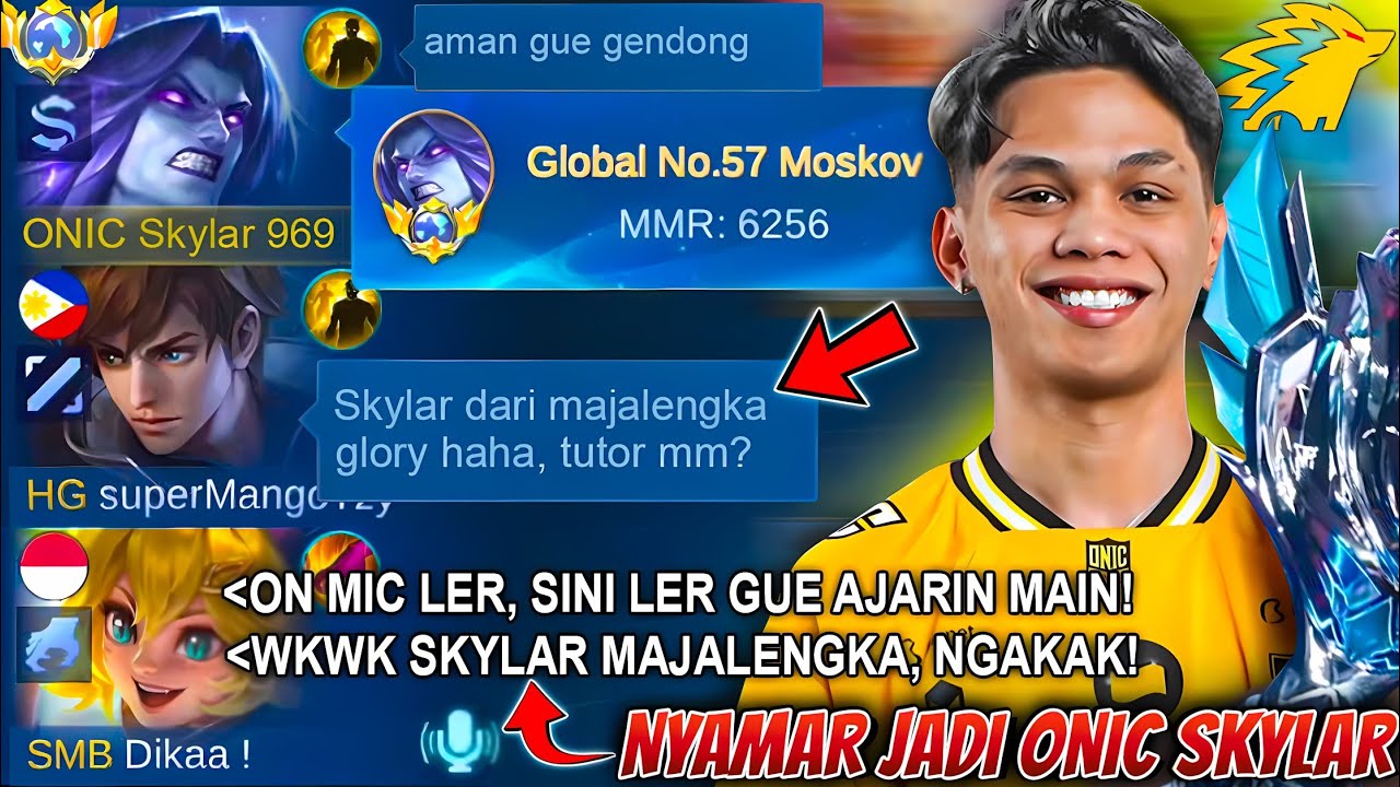 GLOBAL MOSKOV PRANK NYAMAR JADI ONIC SKYLAR KE PUBLIK ON MIC! MALAH MAU DIAJARIN MAIN MM!! ~ MLBB