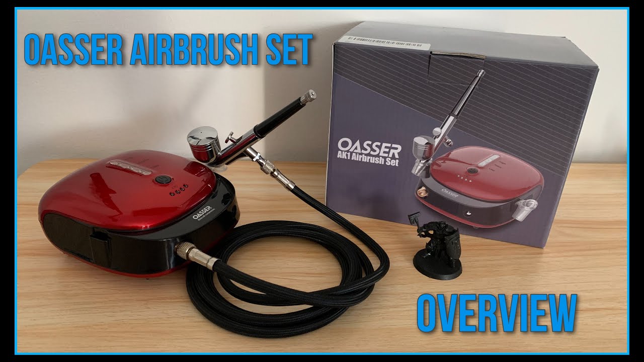 Oasser Airbrush compresor kit- overview. One of the best ready to start airbrush sets from Amazon.
