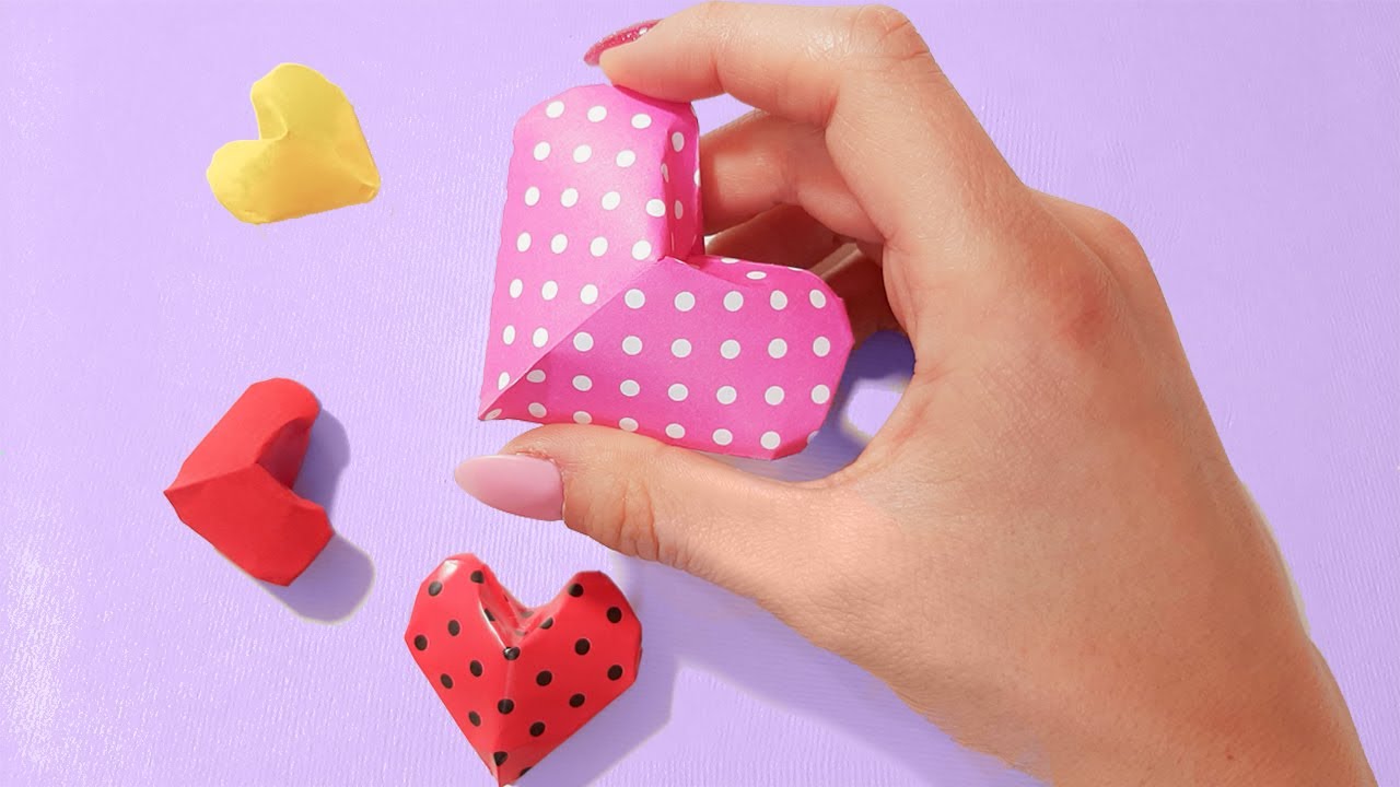 Origami 3D heart - How to Make an Inflatable Heart in 2 Minute?