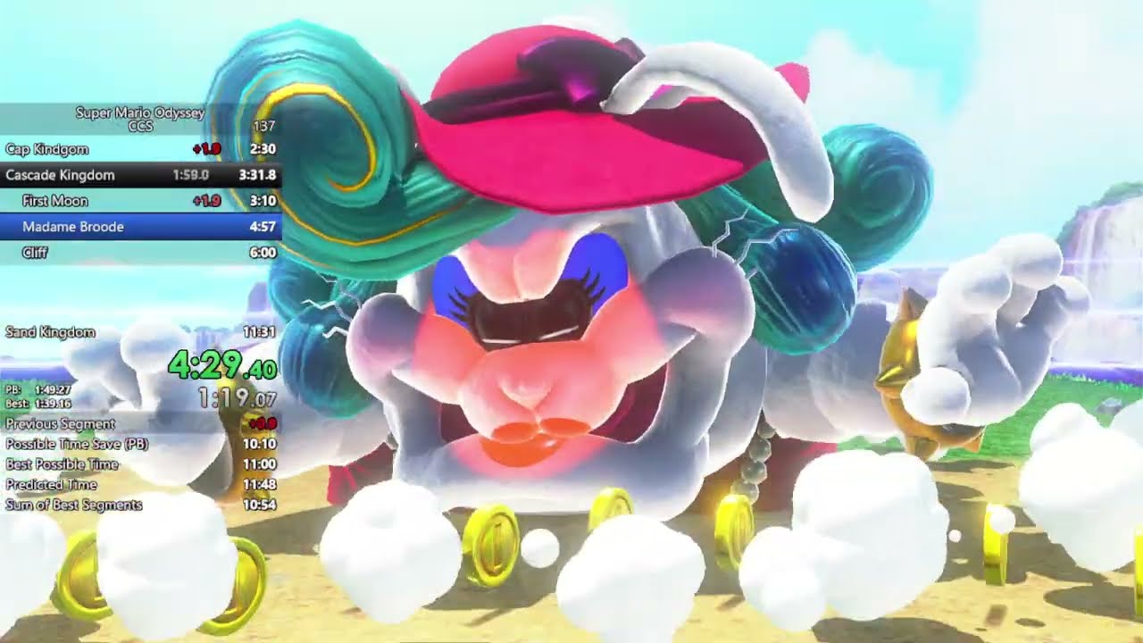 Speedrun Mario Odyssey CCS en 11m27s