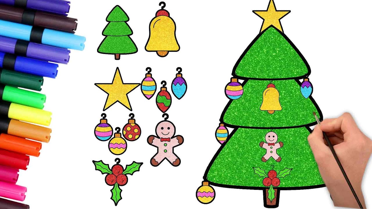 How To Draw A Christmas Tree 🎄 | Vẽ cây thông Noel đơn giản | Dạy bé vẽ cây thông noel dễ nhất