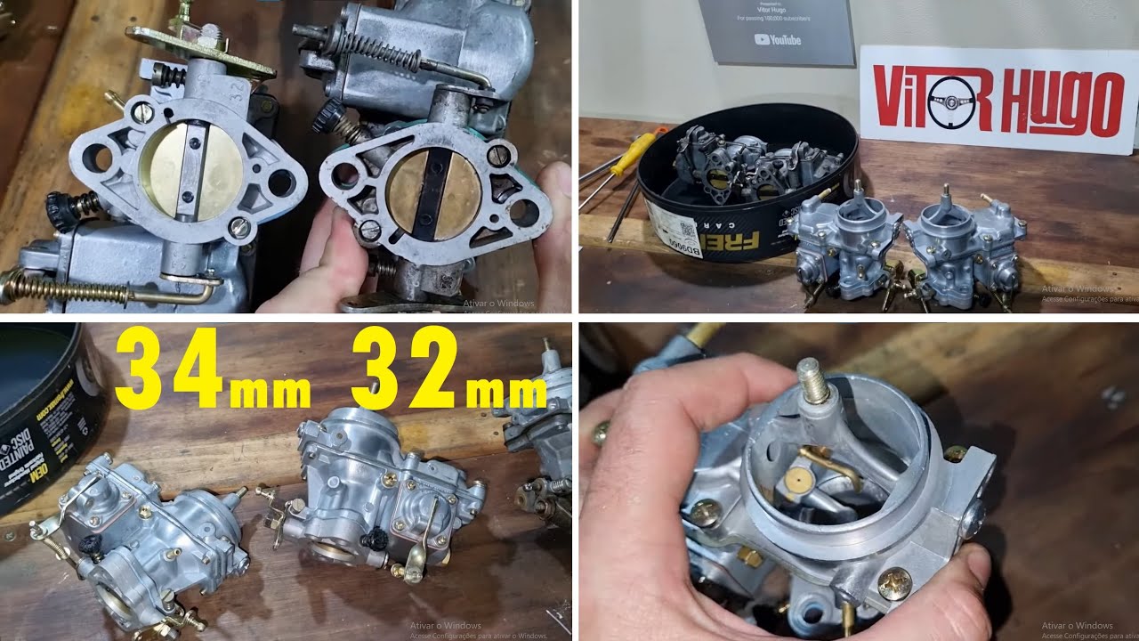 Diferenças CARBURADOR SOLEX H32 X H34 VW Fusca e Brasilia