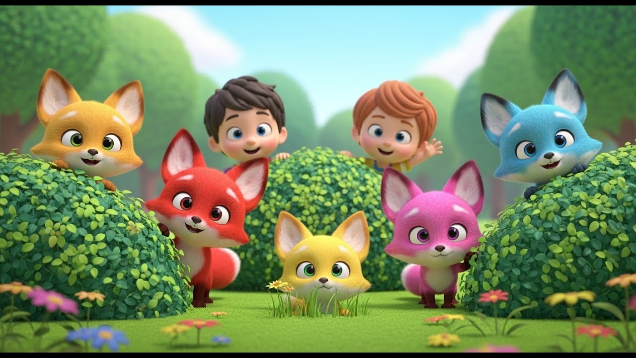 Fünf kleine Fuchsbabys spielen Verstecken | Waldtiere-Lied & Zählen lernen