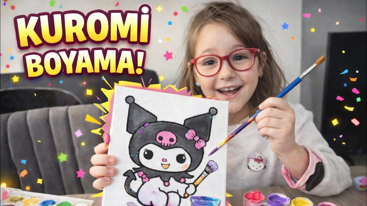 Kuromi Tuval Boyaması Yaptık! 🎨 Çok Tatlı Oldu 😍