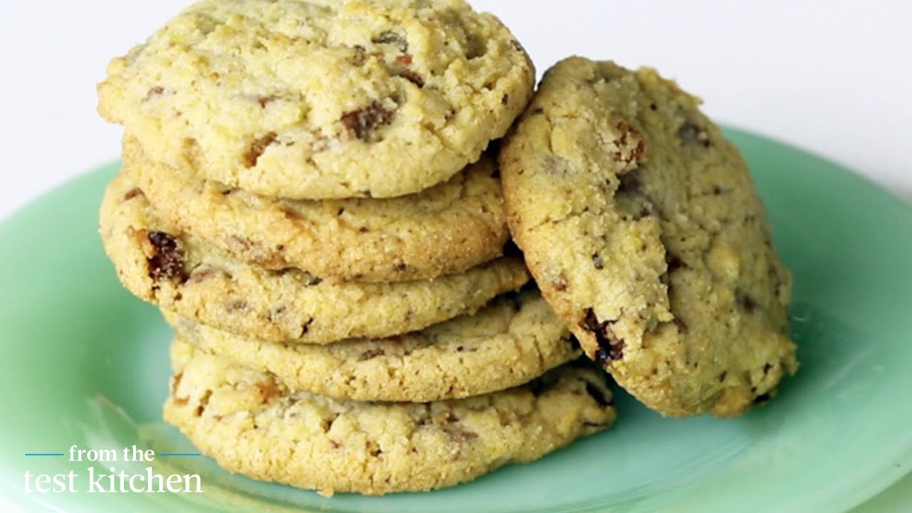 Cornmeal Chocolate-Chunk Cookies with Raisins - From the Test Kitchen
