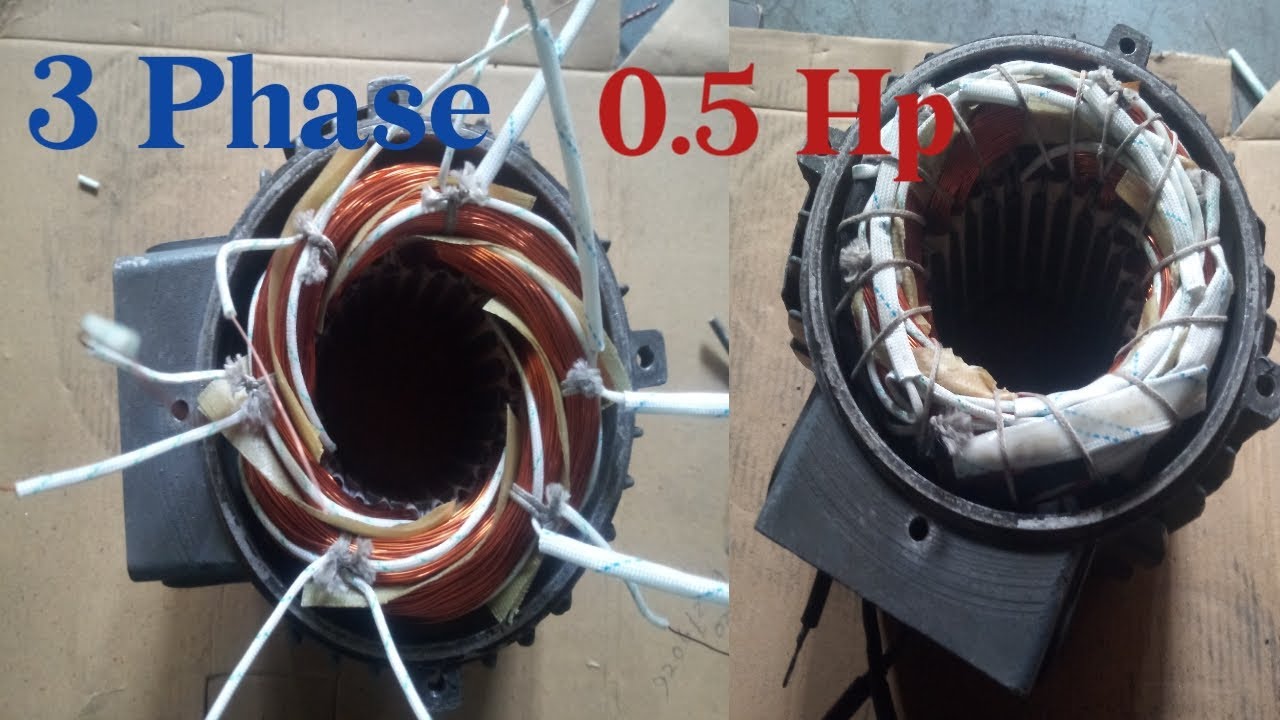 How to rewinding 3 Phase 0.5hp motor . 2800 rpm motor winding and connection. 24 slots staconnection