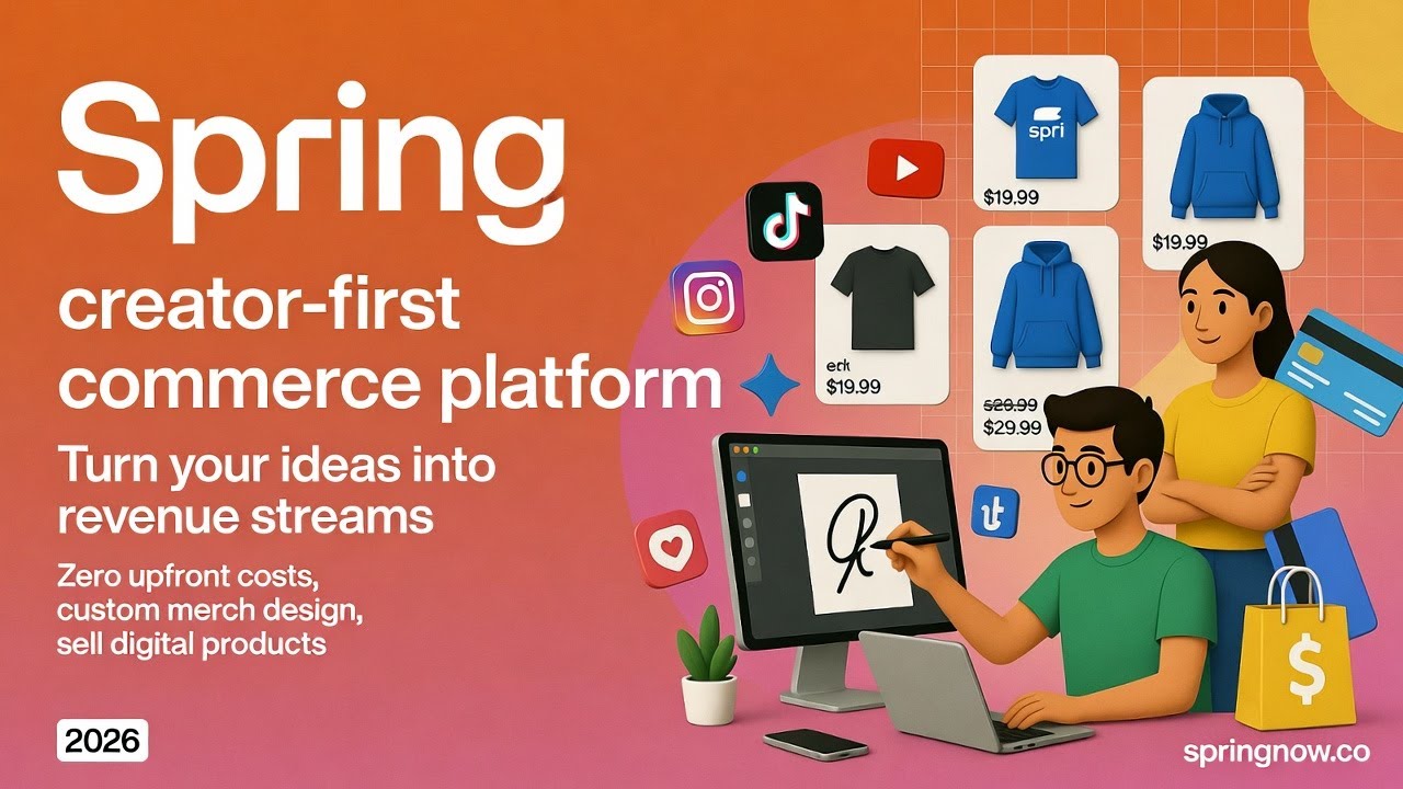 Spring: Empower Creators to Sell Custom Merch & Digital Products with Zero Upfront Costs in 2026