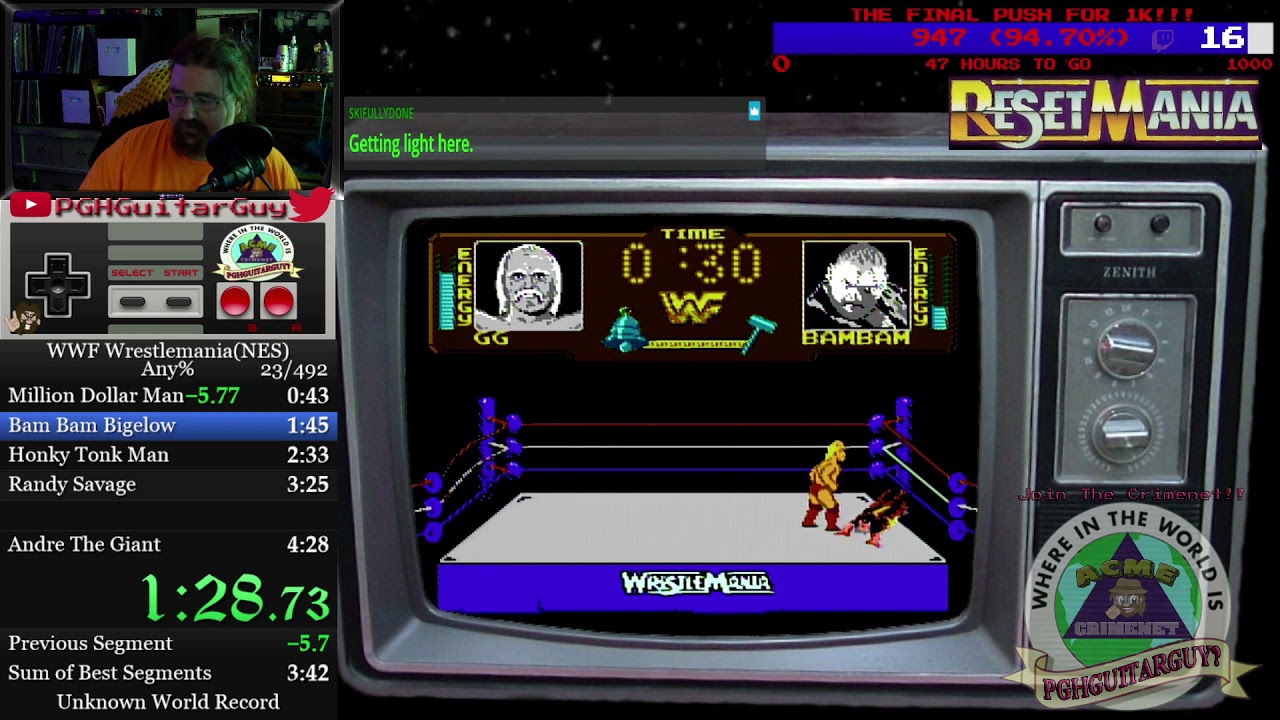 (NES) WWF Wrestlemania Speedrun 4m19s(Current WR)
