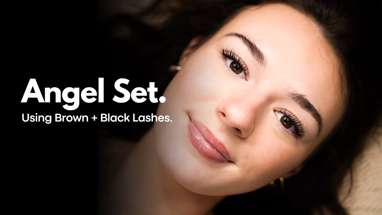 BROWN AND BLACK ANGEL LASHES | Eyelash Extension Tutorial 👼🏼