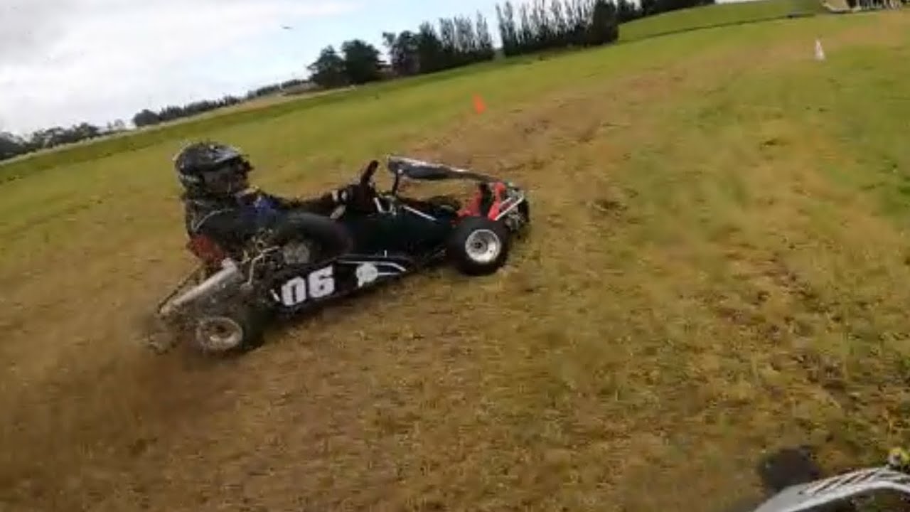 Grass Karting southern grass kart club klx450  22. 2. 26 waikoikoi.  Race 3