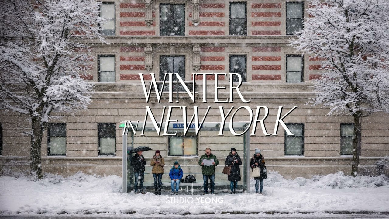Snowy New York streets soft jazz vibes🎶