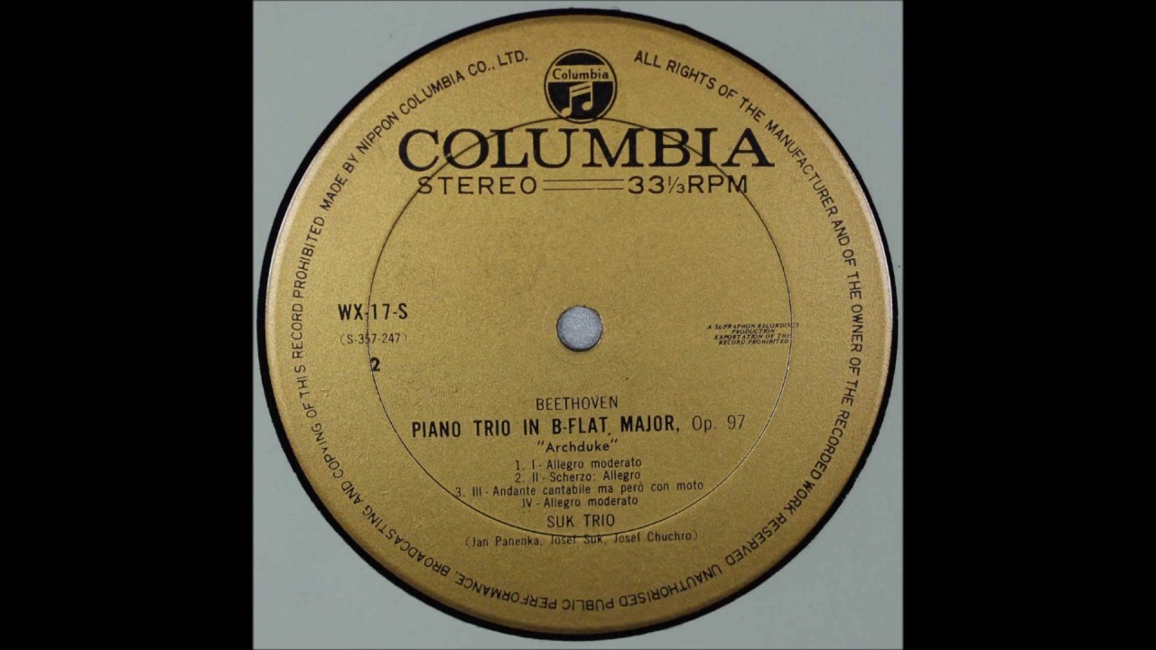 Beethoven, Archduke Trio, Suk Trio