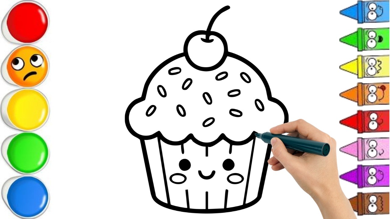How To Draw cute cake . Easy Drawing, Painting & Coloring For Kids and Toddlers_🌈🎨