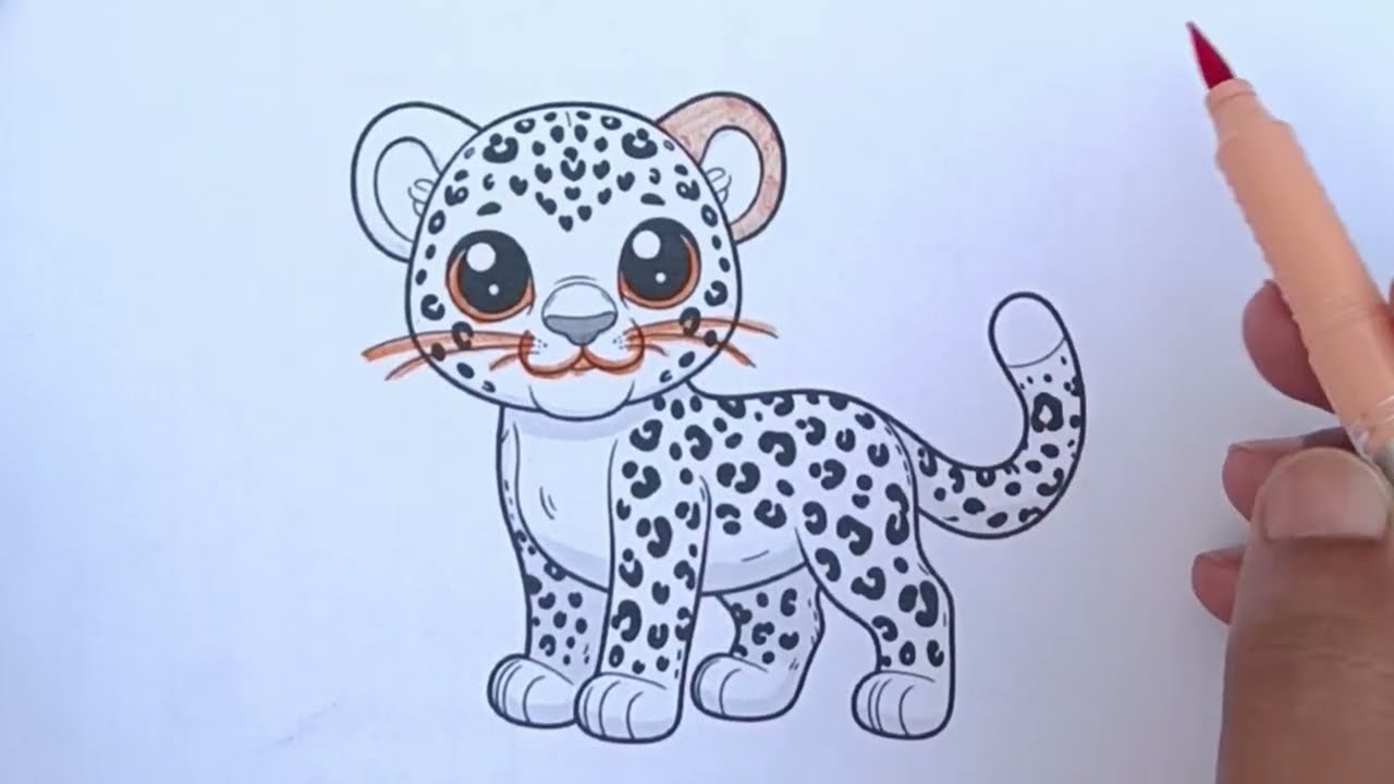 Simple tiger drawing tiger painting ASMR painting ASMR satisfying funny kids relaxing painting 