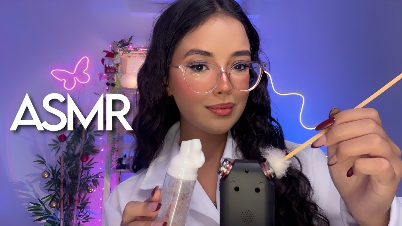 ASMR: LIMPEZA DE OUVIDO PROFUNDA E RELAXANTE 💦👂 som em 3D