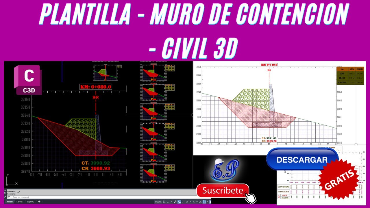 ✅📌✅MURO DE CONTENCIÓN  CIVIL 3D 2024