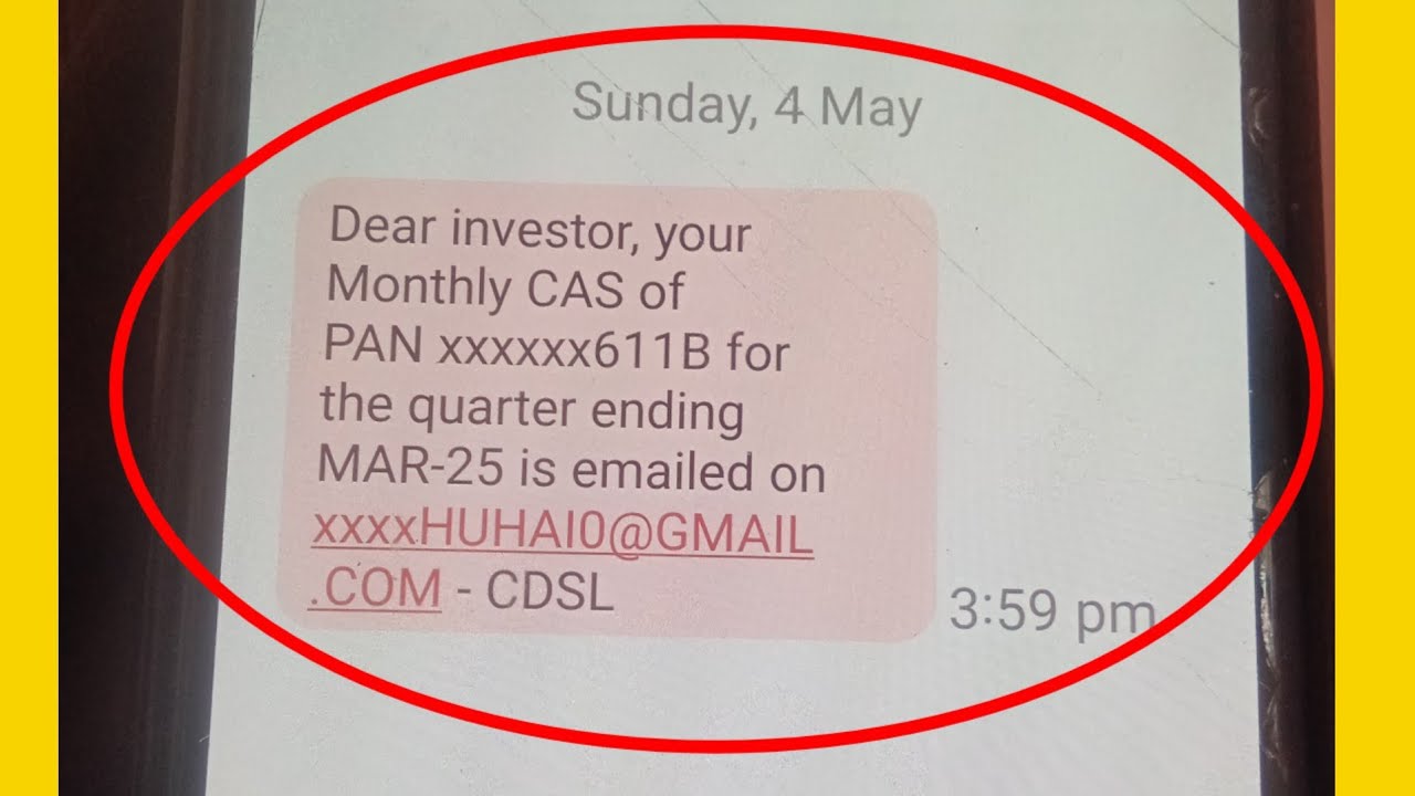 Dear Investor your monthly cas of pan for the quarter ending kya hota hai