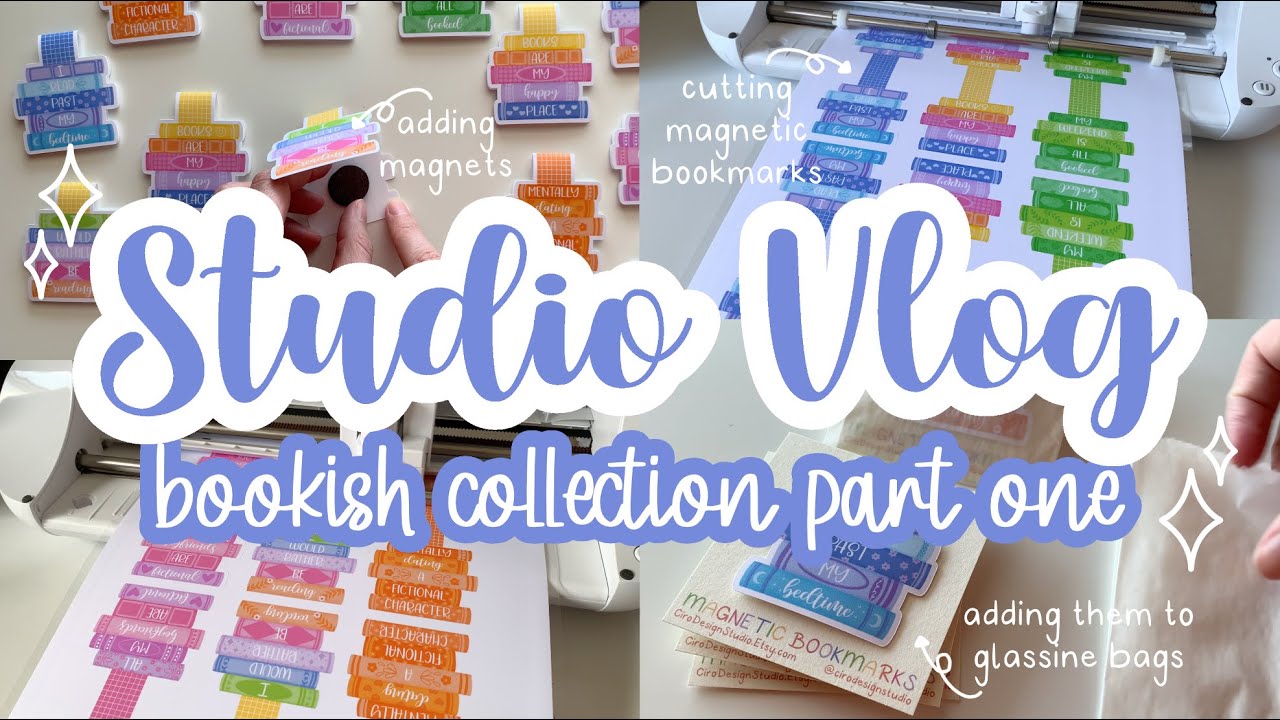 Studio Vlog 21 ✿ Creating Bookish Magnetic Bookmarks + A Small Mistake I Made ✿ Small Biz Happy Mail
